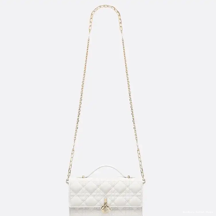 Cheap Handle Dior Lambskin Miss Bag Top Cannage White Mini 0406 Hot Sale